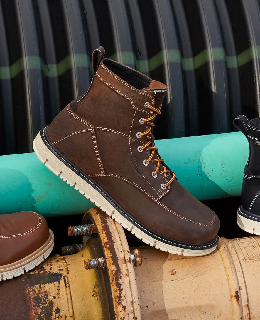 Keen Men's San Jose 6" Boot (Soft Toe) Gingerbread/Off White