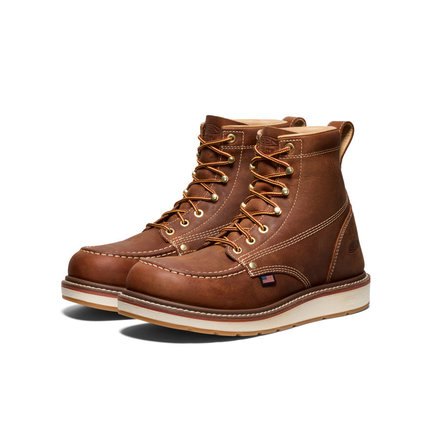 Keen Men's Liberty 6" Boot (Soft Toe) Leather Brown/Birch