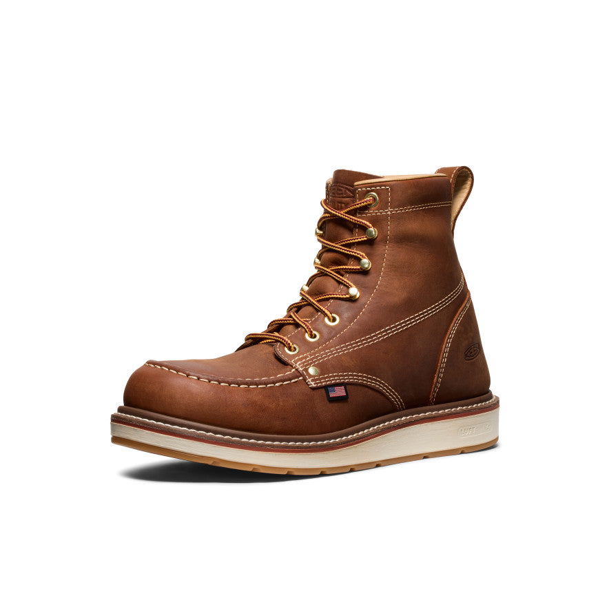Keen Men's Liberty 6" Boot (Soft Toe) Leather Brown/Birch