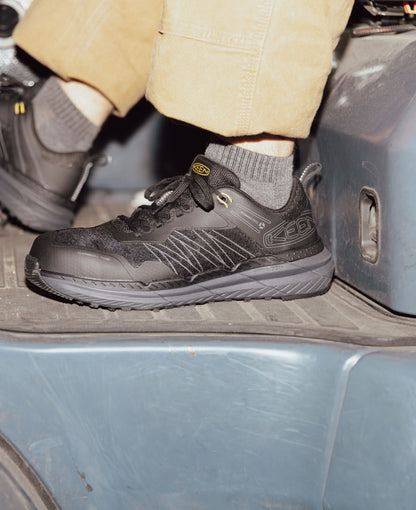 Keen Men's Speedworks Work Sneaker (Carbon Toe) Black/Steel Grey