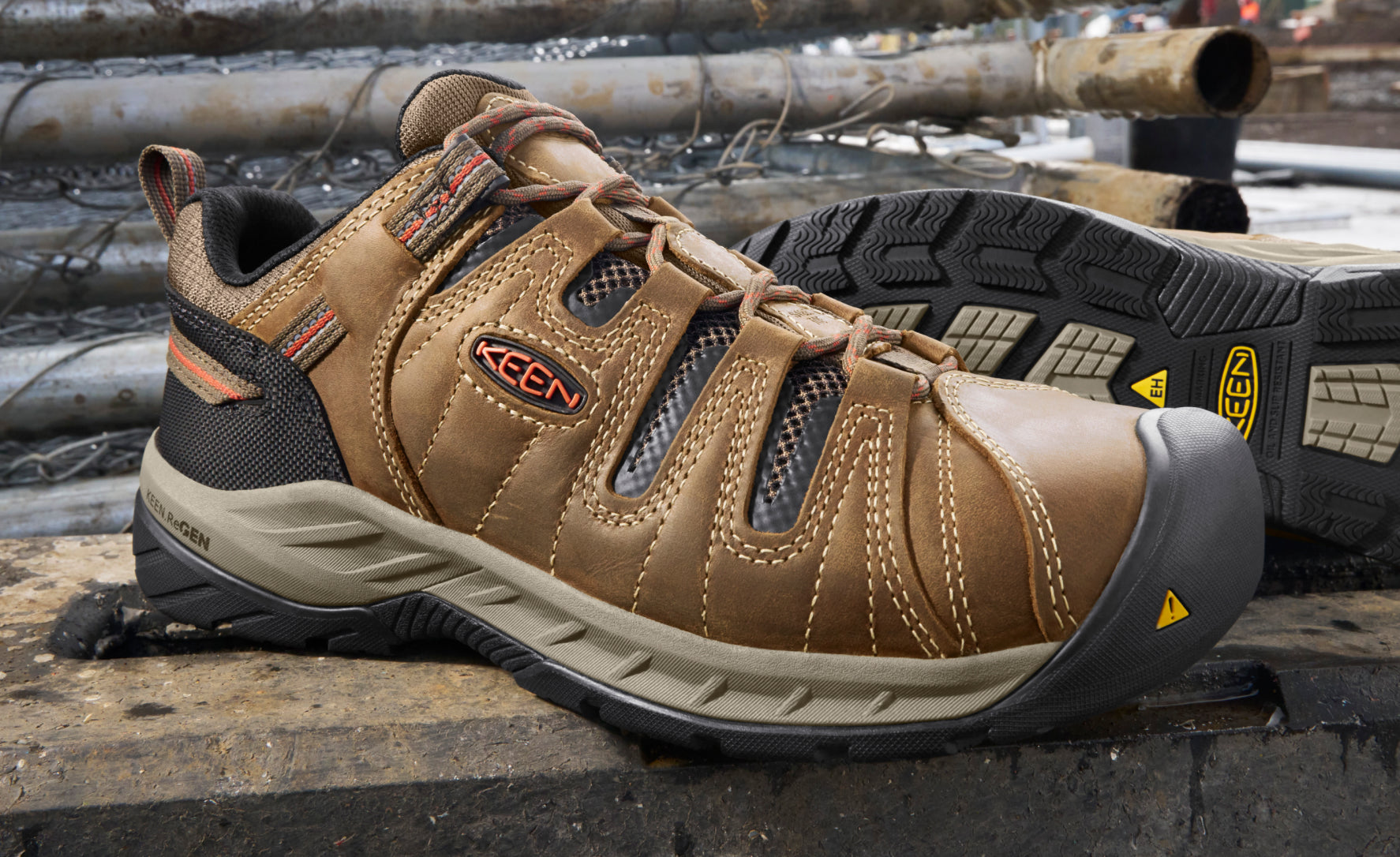 Keen Men's Flint II (Steel Toe) Shitake/Rust