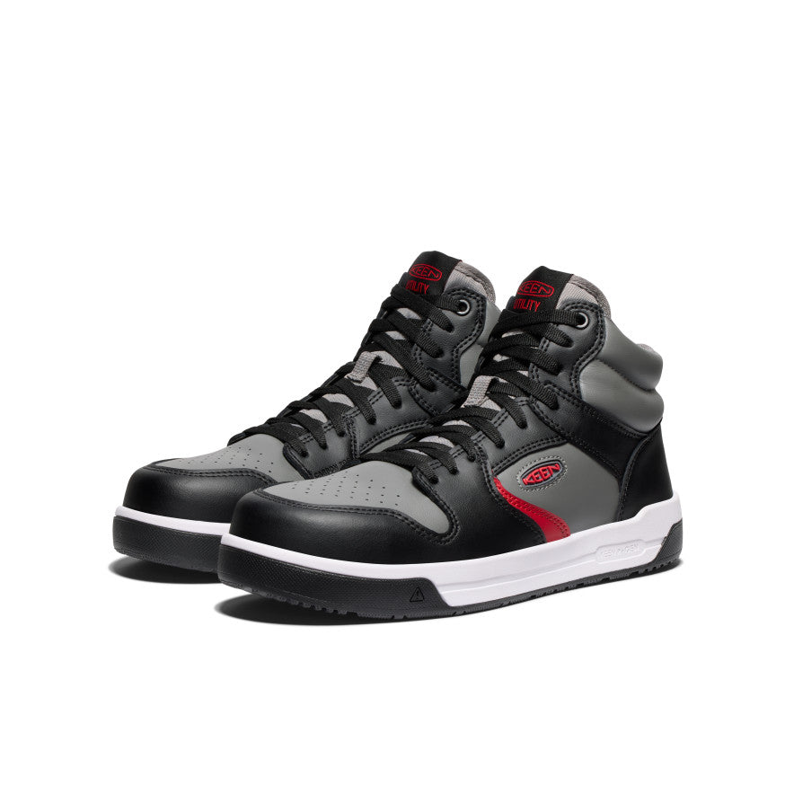 Keen Men's Overton Mid Work Shoe (Carbon Toe) Steel Grey/Black