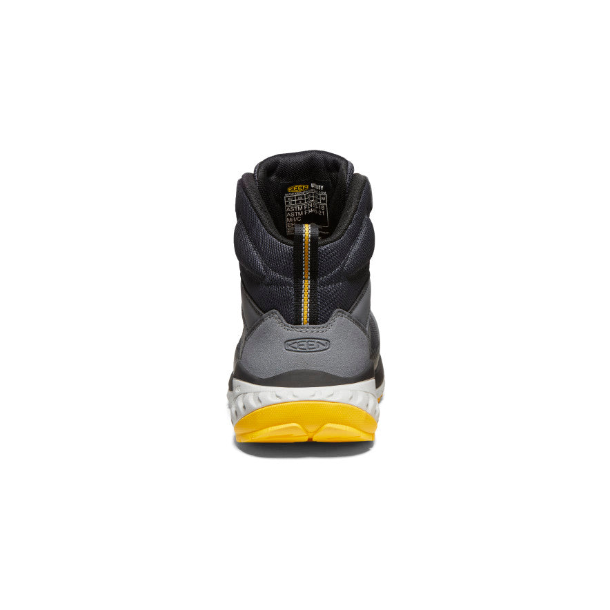 Keen Men's Arvada Mid Work Sneaker (Carbon Toe) Black/Keen Yellow