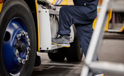Keen Men's Arvada Mid Work Sneaker (Carbon Toe) Black/Keen Yellow
