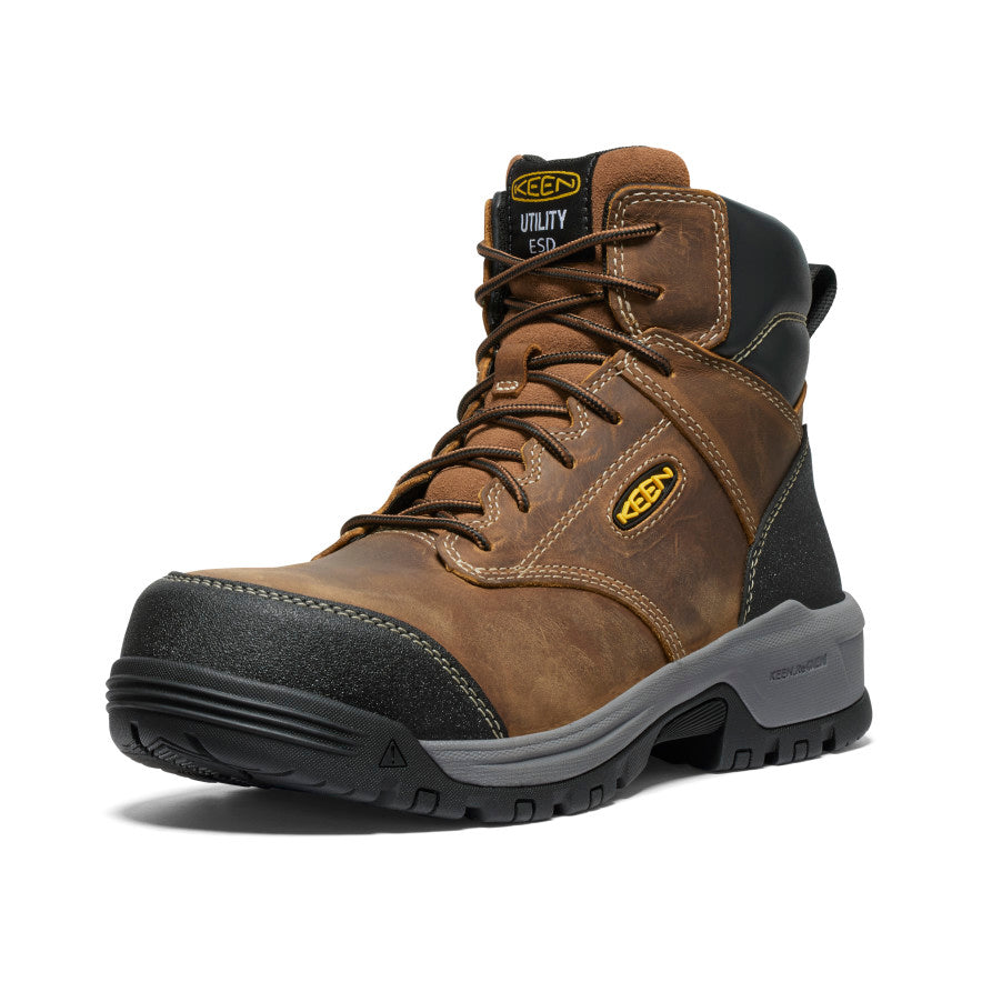 Keen Men's Evanston 6" ESD Boot (Carbon Toe) Bison/Black