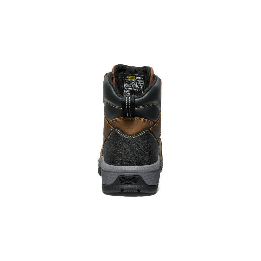 Keen Men's Evanston 6" ESD Boot (Carbon Toe) Bison/Black