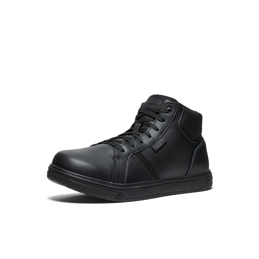 Keen Men's PTC Kenton Mid Work Shoe (Soft Toe) Black/Black