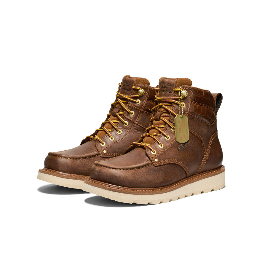 Keen Men's Cincinnati 6" Boot (Soft Toe) x Noon Goons  Leather Brown/Off White