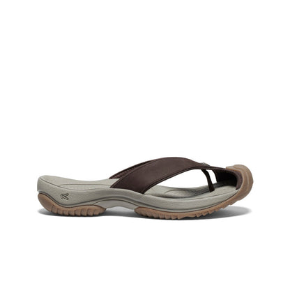 Keen Men's Waimea Leather Flip-Flop Java/Plaza Taupe