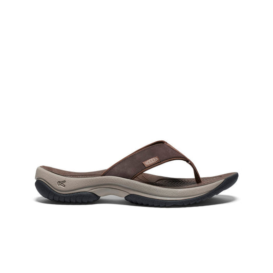 Keen Men's Kona Leather Flip-Flop Java/Dark Earth