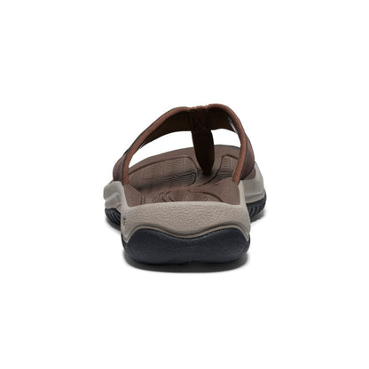 Keen Men's Kona Leather Flip-Flop Java/Dark Earth