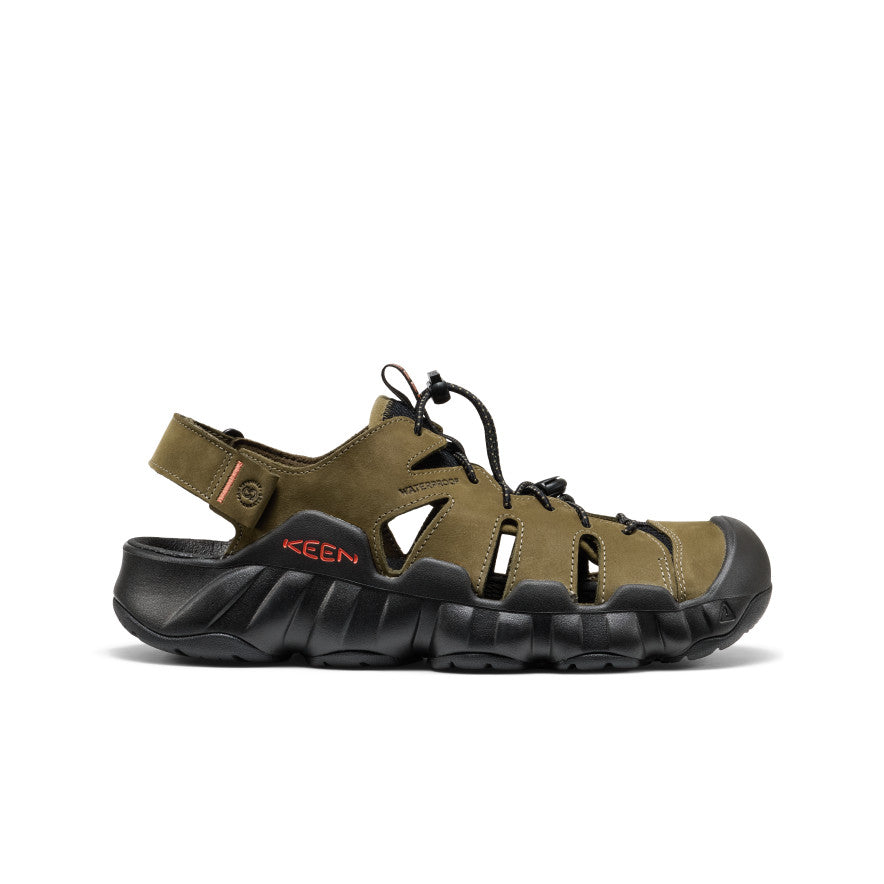 Keen Men's Hyperport Fisherman Leather Sandal Dark Olive/Black