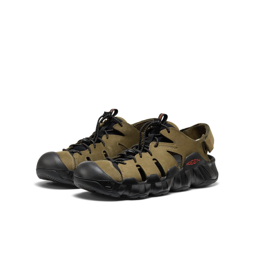 Keen Men's Hyperport Fisherman Leather Sandal Dark Olive/Black