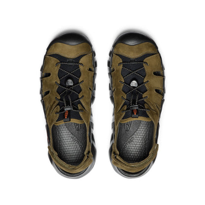 Keen Men's Hyperport Fisherman Leather Sandal Dark Olive/Black