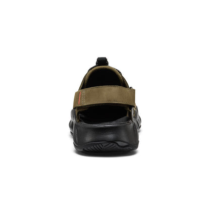 Keen Men's Hyperport Fisherman Leather Sandal Dark Olive/Black