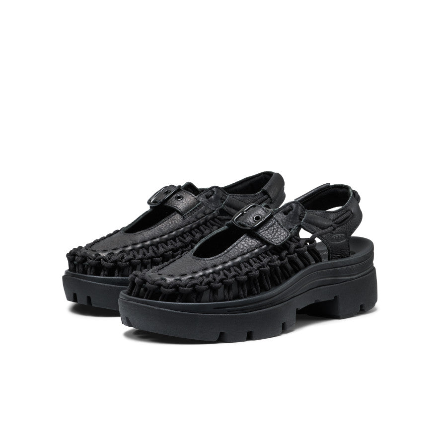 Keen All Gender UNEEK PLT Mary Jane Sneaker Black Smooth Lea