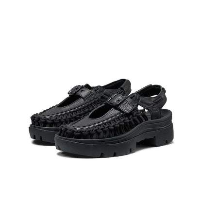 Keen All Gender UNEEK PLT Mary Jane Sneaker Black Smooth Lea