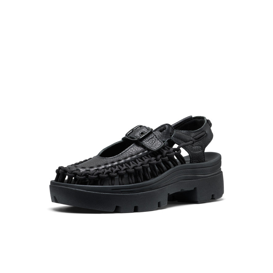Keen All Gender UNEEK PLT Mary Jane Sneaker Black Smooth Lea