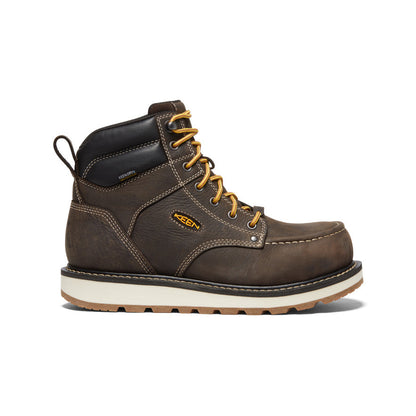Keen Men's Cincinnati 6" Waterproof Boot (Carbon Toe) Dark Chocolate/Sandshell