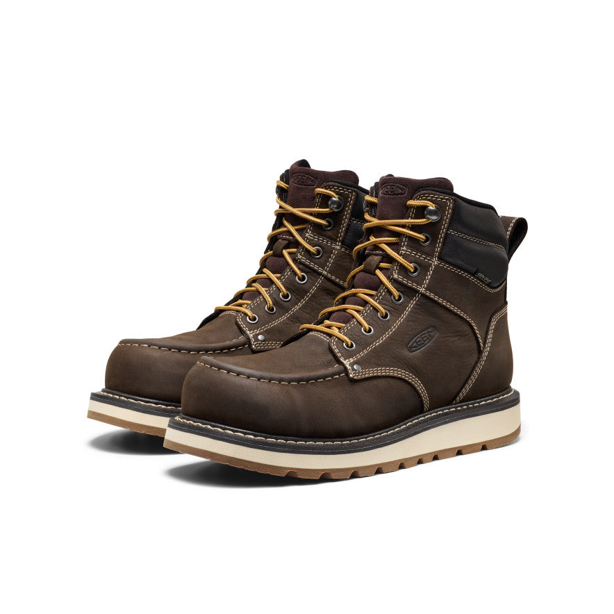 Keen Men's Cincinnati 6" Waterproof Boot (Carbon Toe) Dark Chocolate/Sandshell