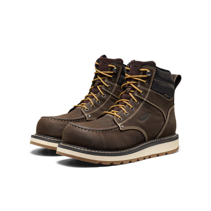 Keen Men's Cincinnati 6" Waterproof Boot (Carbon Toe) Dark Chocolate/Sandshell