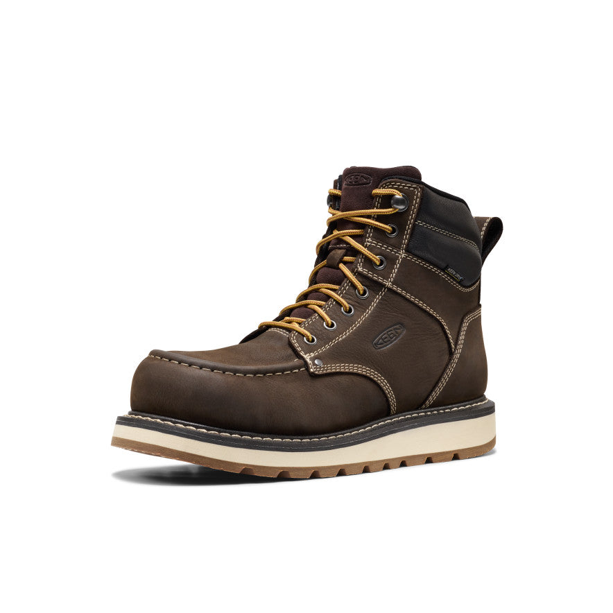 Keen Men's Cincinnati 6" Waterproof Boot (Carbon Toe) Dark Chocolate/Sandshell