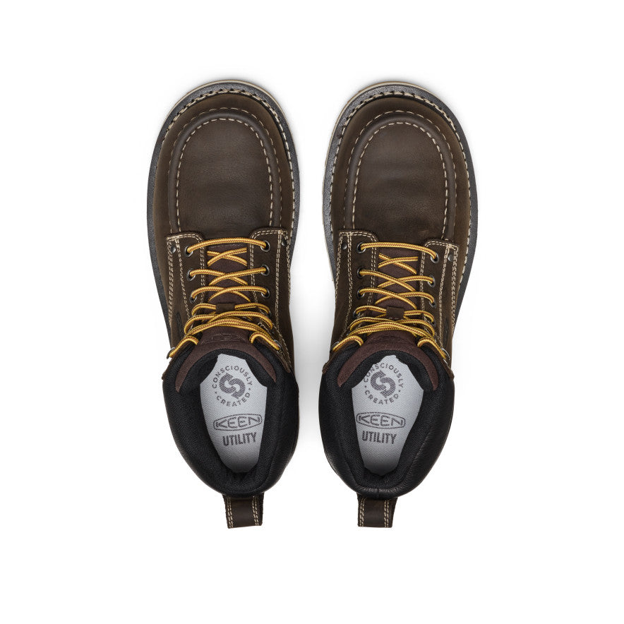 Keen Men's Cincinnati 6" Waterproof Boot (Carbon Toe) Dark Chocolate/Sandshell