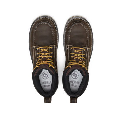 Keen Men's Cincinnati 6" Waterproof Boot (Carbon Toe) Dark Chocolate/Sandshell