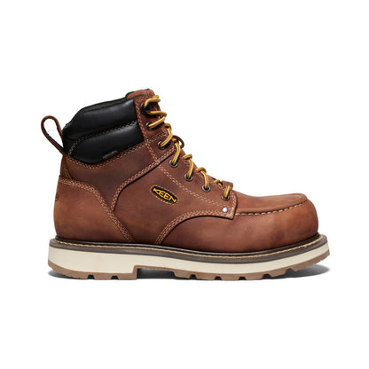 Keen Men's Cincinnati 6" Waterproof 90° Heel Boot (Carbon Toe) Tuscan Red/Sandshell
