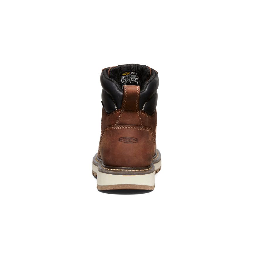Keen Men's Cincinnati 6" Waterproof 90° Heel Boot (Carbon Toe) Tuscan Red/Sandshell
