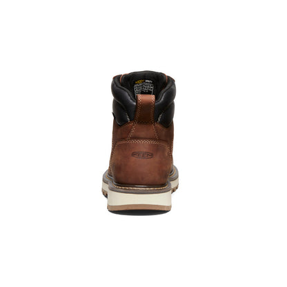 Keen Men's Cincinnati 6" Waterproof 90° Heel Boot (Carbon Toe) Tuscan Red/Sandshell