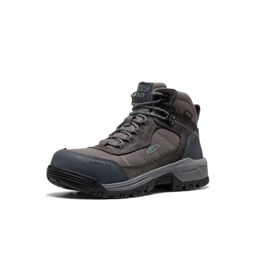 Keen Women's Skokie Waterproof Work Boot (Carbon Toe) Magnet/Black