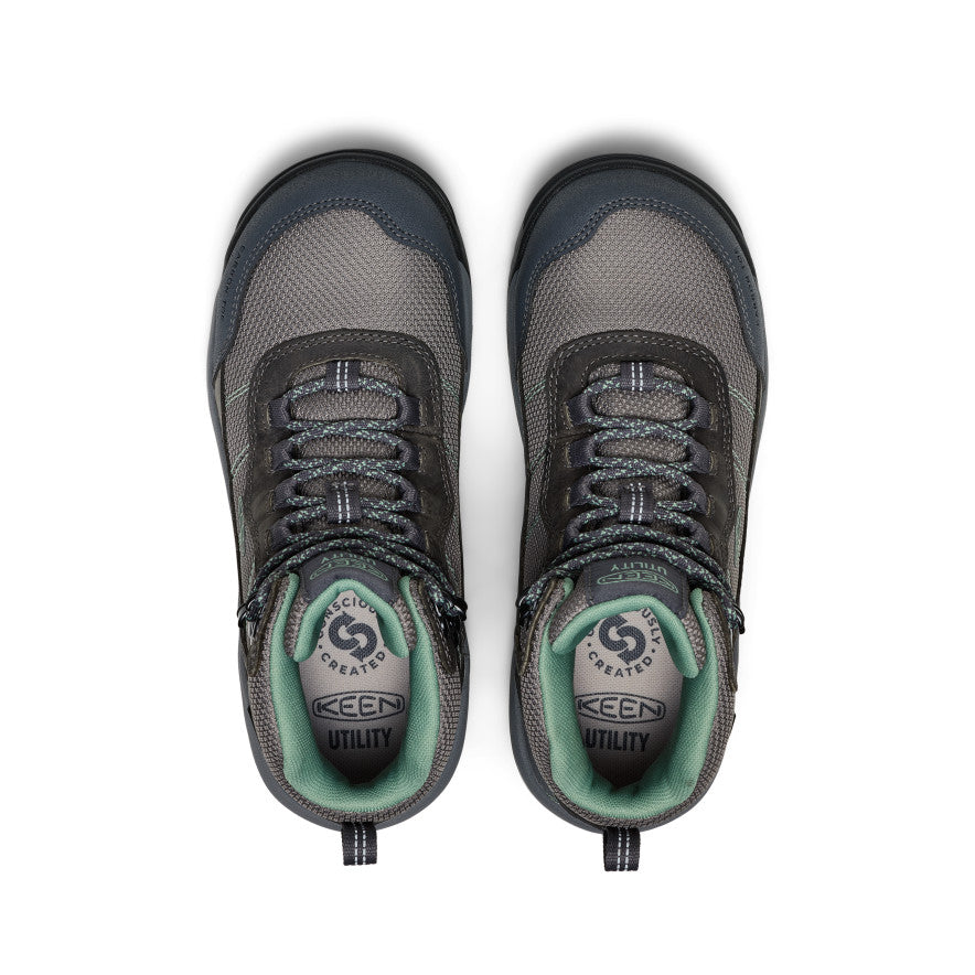 Keen Women's Skokie Waterproof Work Boot (Carbon Toe) Magnet/Black