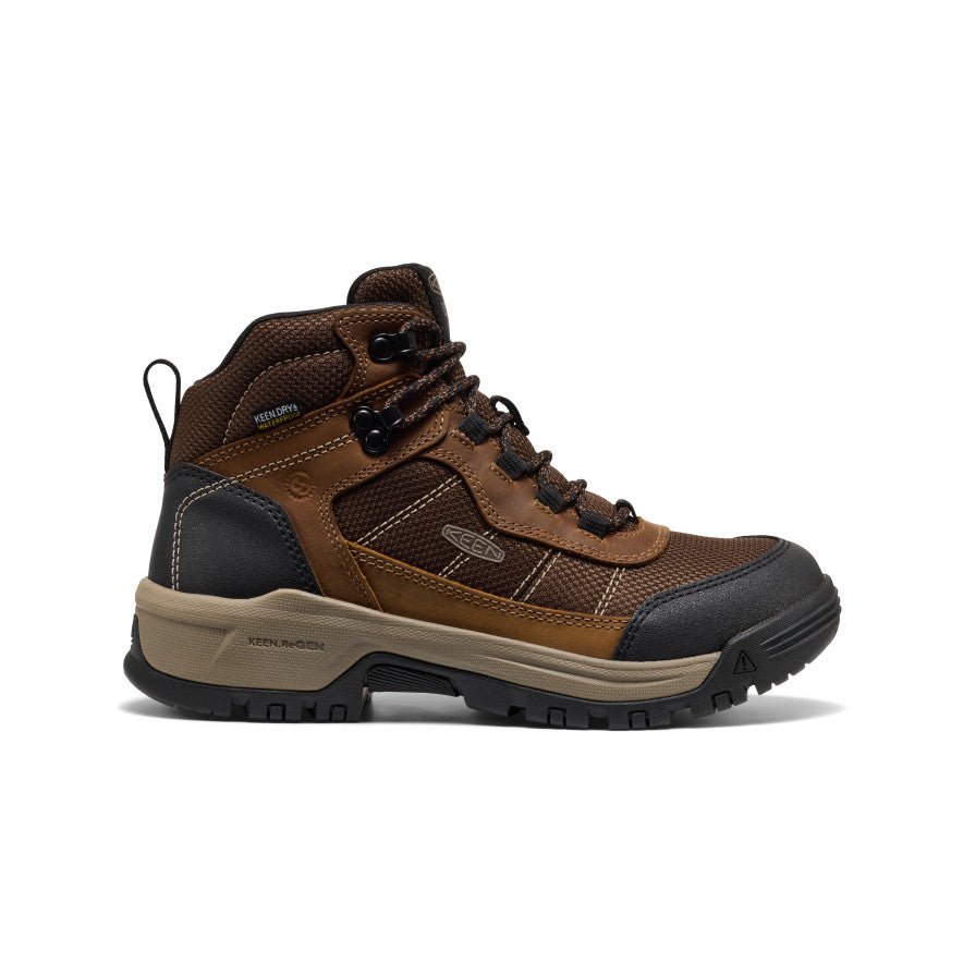 Keen Women's Skokie Waterproof Work Boot (Soft Toe) Bison/Black