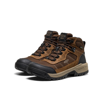 Keen Women's Skokie Waterproof Work Boot (Soft Toe) Bison/Black