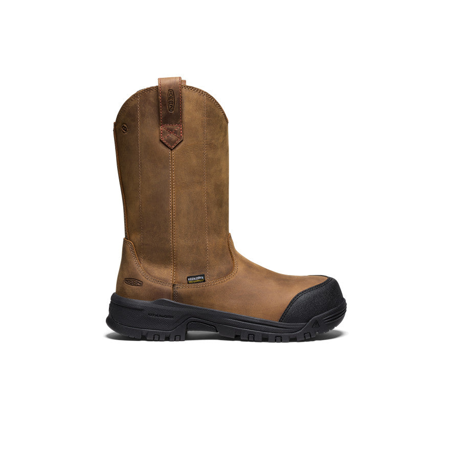 Keen Women's Evanston Pull-On Waterproof Boot (Carbon Toe) Bison/Black
