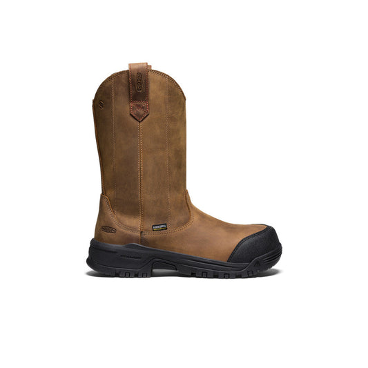 Keen Women's Evanston Pull-On Waterproof Boot (Carbon Toe) Bison/Black