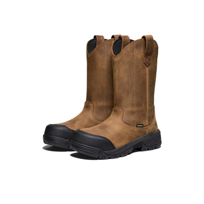 Keen Women's Evanston Pull-On Waterproof Boot (Carbon Toe) Bison/Black