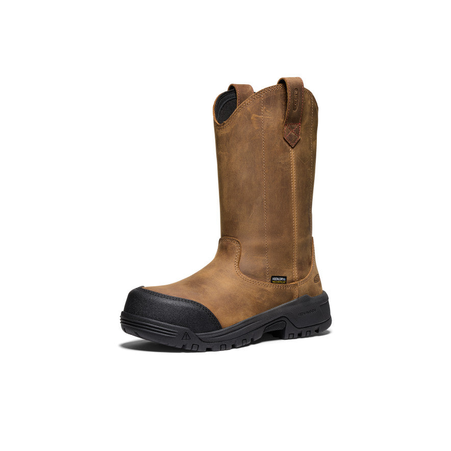 Keen Women's Evanston Pull-On Waterproof Boot (Carbon Toe) Bison/Black