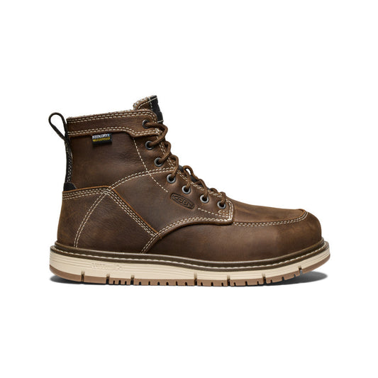 Keen Women's San Jose 6" Waterproof Boot (Aluminum Toe) Cascade Brown/Gum