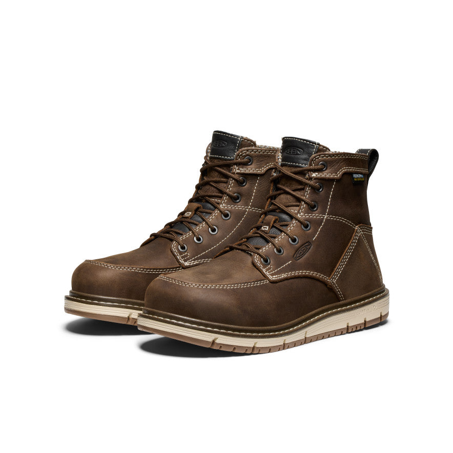 Keen Women's San Jose 6" Waterproof Boot (Aluminum Toe) Cascade Brown/Gum