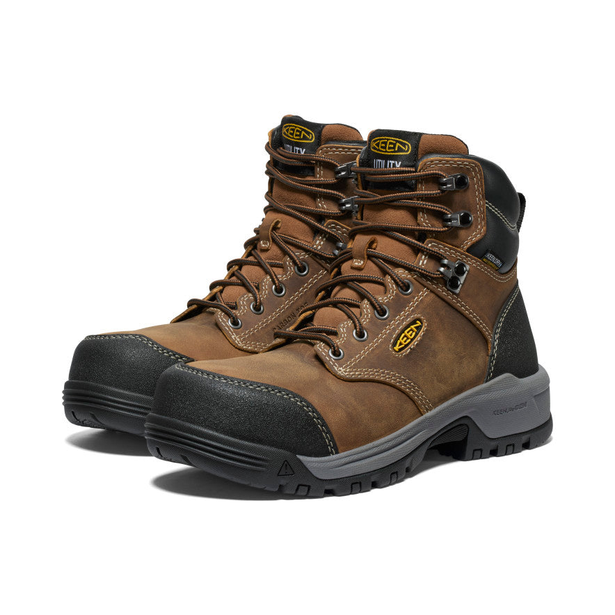 Keen Women's Evanston 6" Waterproof Boot (Carbon Toe) Bison/Black