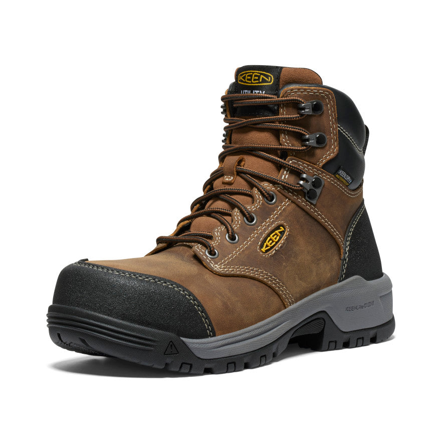 Keen Women's Evanston 6" Waterproof Boot (Carbon Toe) Bison/Black