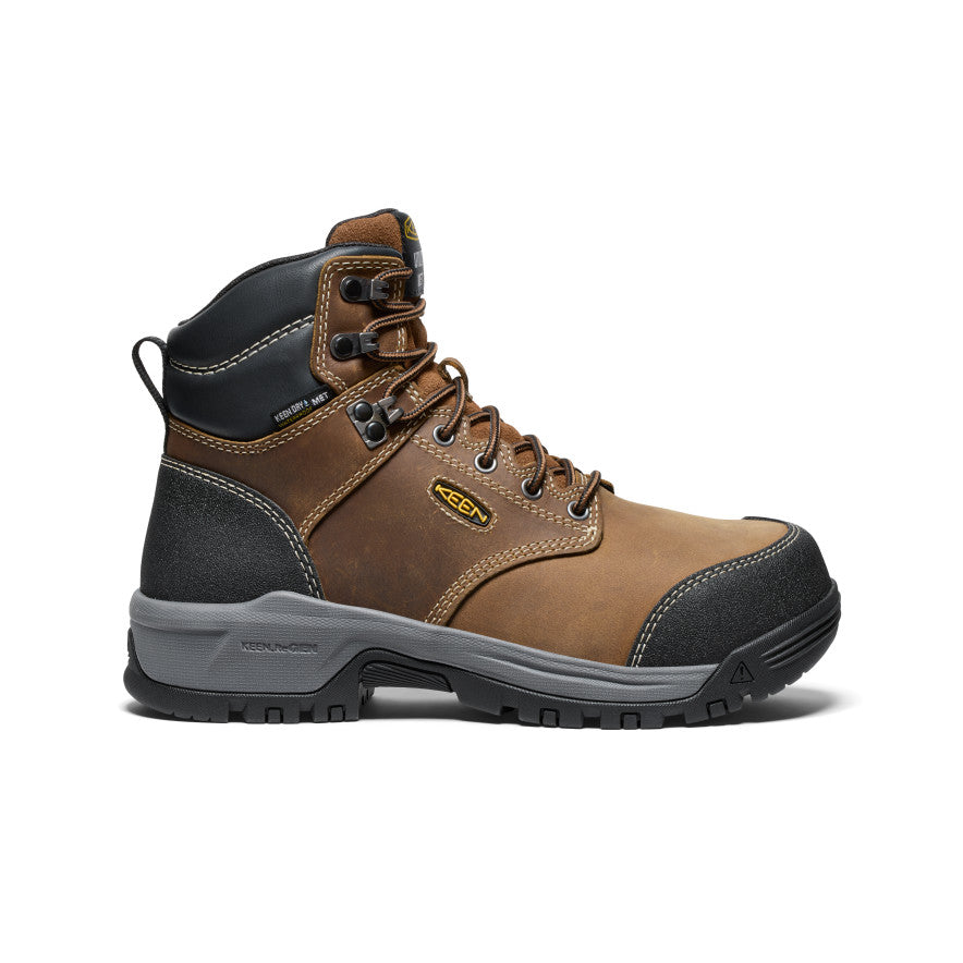 Keen Women's Evanston 6" Waterproof Boot INT MET (Carbon Toe) Bison/Black