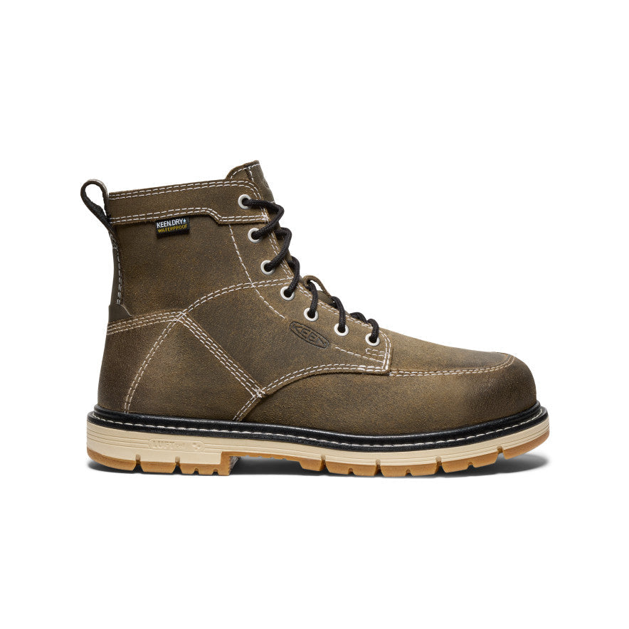 Keen Women's San Jose 6" Waterproof 90° Heel Boot (Aluminum Toe) Steel Grey/Gum