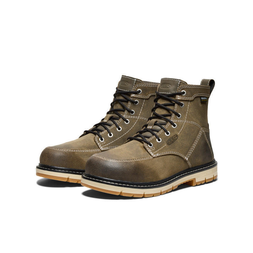 Keen Women's San Jose 6" Waterproof 90° Heel Boot (Aluminum Toe) Steel Grey/Gum