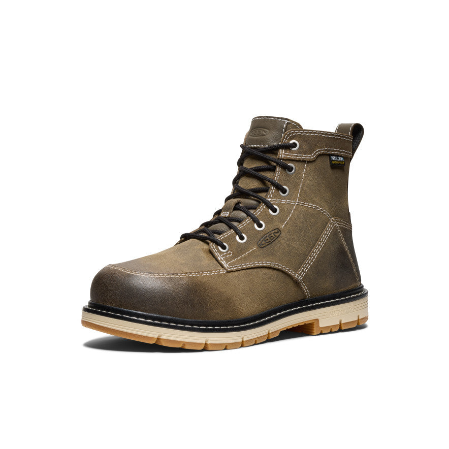 Keen Women's San Jose 6" Waterproof 90° Heel Boot (Aluminum Toe) Steel Grey/Gum