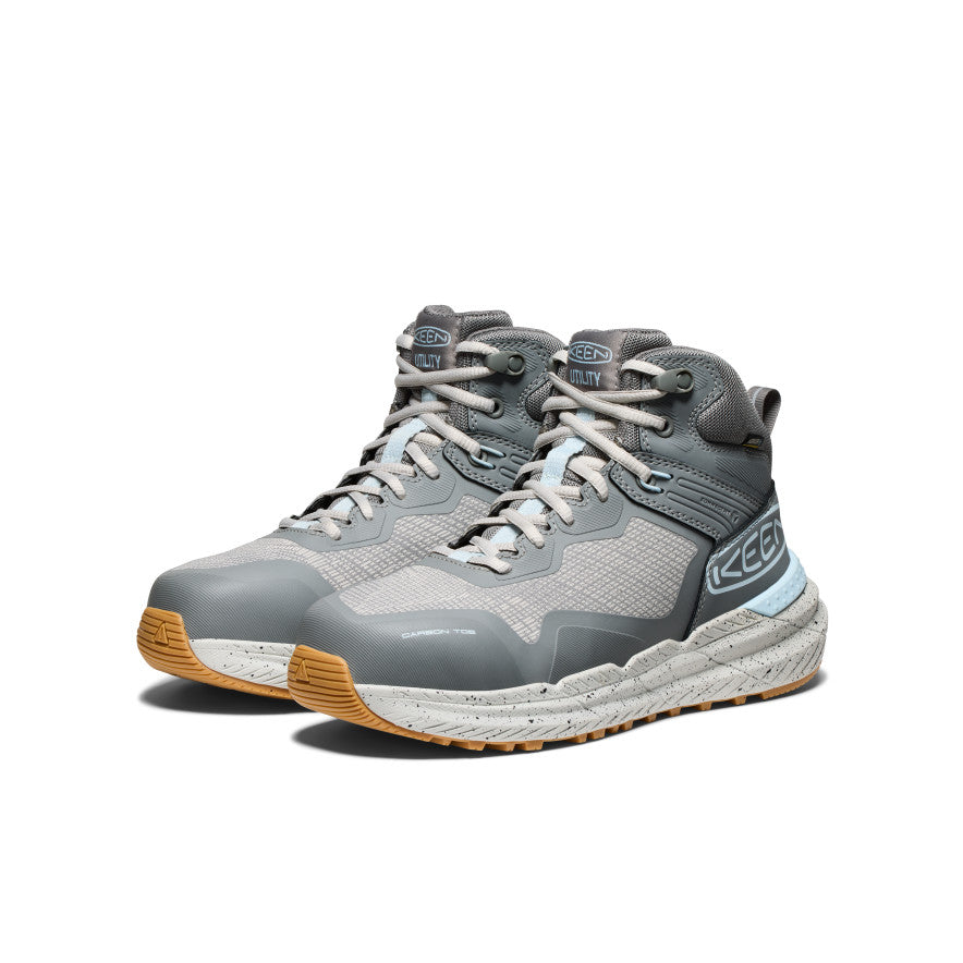 Keen Women's Synchro Waterproof Work Boot (Carbon Toe) Steel Grey/Gum