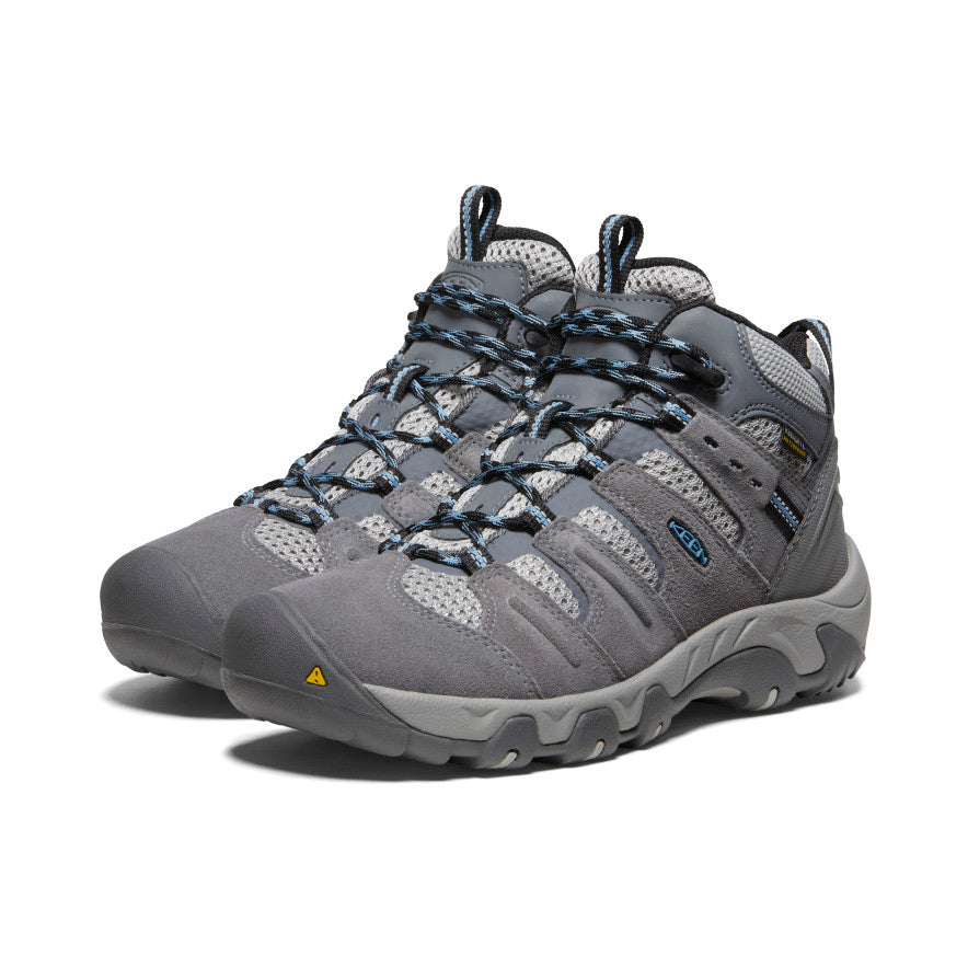 Keen Women's Headout Waterproof Hiking Boot Steel Grey/Blue Heaven