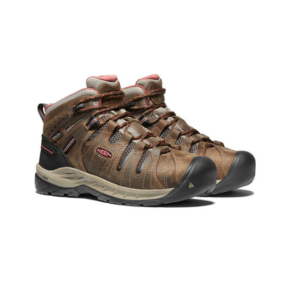 Keen Women's Flint II Waterproof Boot (Soft Toe) Cascade Brown/Brick Dust